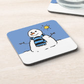 Snowman in Sunshine Bier Onderzetter (Linkerzijde)