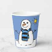 Snowman in Sunshine Papieren Bekers (Voorkant)