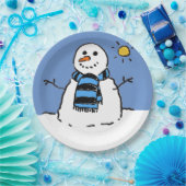 Snowman in Sunshine Papieren Bordje (Feest)