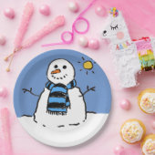 Snowman in Sunshine Papieren Bordje (Feest)