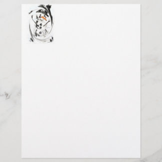 Snowman in Swirling Snow Letterhead Briefhoofd