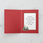 Snowman in Wereldbol met kerstsneeuw Feestdagen Kaart (Binnen)