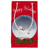 Snowman in Wereldbol met kerstsneeuw Klein Cadeauzakje (Voorkant)