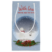 Snowman in Wereldbol met kerstsneeuw Klein Cadeauzakje (Voorkant)