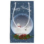 Snowman in Wereldbol met kerstsneeuw Klein Cadeauzakje (Voorkant)