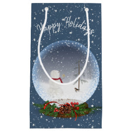 Snowman in Wereldbol met kerstsneeuw Klein Cadeauzakje