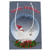 Snowman in Wereldbol met kerstsneeuw Medium Cadeauzakje (Voorkant)