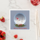 Snowman in Wereldbol met kerstsneeuw Servet (Insitu)