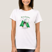 Snowman in Winter Wonderland Kerstmis T-Shirt (Voorkant)