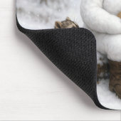 Snowman In Winter Woods With Animal Friends Muismat (Hoek)