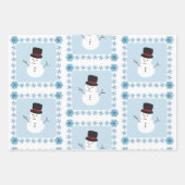 Snowman-inpakpapier voor kerstmis modern pictogram inpakpapier vel (Voorkant 2)
