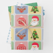 Snowman-inpakpapier voor kerstmis modern pictogram inpakpapier vel (In situ)