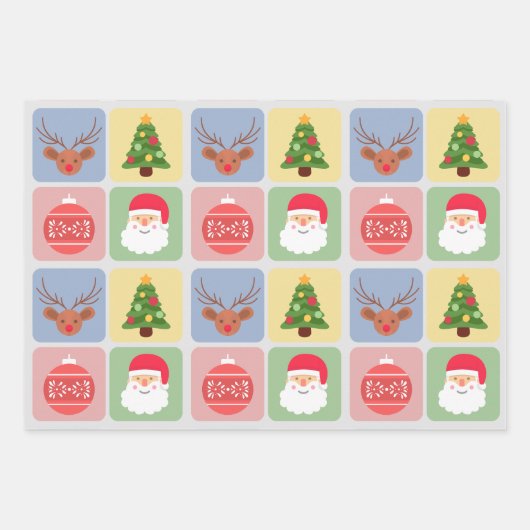 Snowman-inpakpapier voor kerstmis modern pictogram inpakpapier vel (Voorkant)