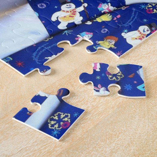 Snowman Jigzaag Puzzle Legpuzzel (Zijkant)