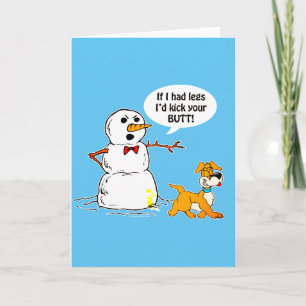 Snowman Joke Blue Feestdagen Kaart