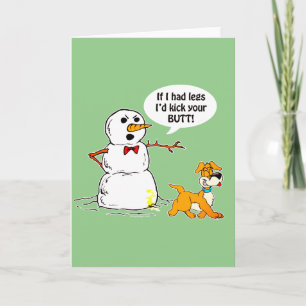 Snowman Joke Green Feestdagen Kaart