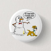 Snowman Joke Ronde Button 3,2 Cm (Voorkant)