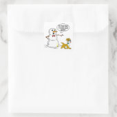 Snowman Joke Vierkante Sticker (Tas)
