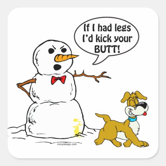 Snowman Joke Vierkante Sticker (Voorkant)
