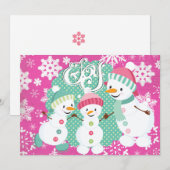 Snowman Joy Holiday Feestdagenkaart (Voorkant / Achterkant)