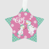 Snowman Joy Holiday Star AcrylOrnament Ornament (achterkant)