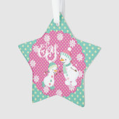 Snowman Joy Holiday Star AcrylOrnament Ornament (voorkant)