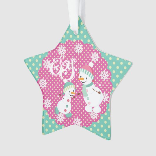 Snowman Joy Holiday Star AcrylOrnament Ornament (voorkant)