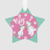 Snowman Joy Holiday Star AcrylOrnament Ornament (voorkant)