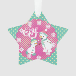 Snowman Joy Holiday Star AcrylOrnament Ornament