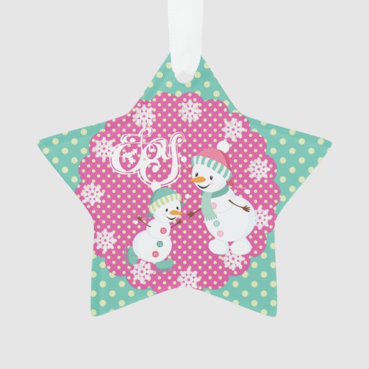 Snowman Joy Holiday Star AcrylOrnament Ornament (voorkant)