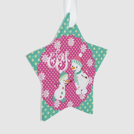 Snowman Joy Holiday Star AcrylOrnament Ornament (voorkant)
