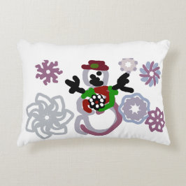 Snowman joy kind accent kussen