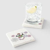 Snowman joy kind stenen onderzetter (Zijkant)