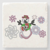 Snowman joy kind stenen onderzetter (Voorkant)
