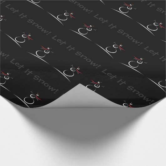 SNOWMAN JOY 'Let it Snow' Sjabloon aangepaste teks Cadeaupapier (Hoek)