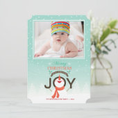 Snowman Joy Photo Holiday Card Feestdagenkaart (Staand voorkant)