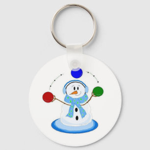 Snowman Juggling Balls Sleutelhanger