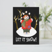 Snowman Juggling Snowball-kerstkaart Bedankkaart (Staand voorkant)