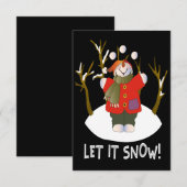 Snowman Juggling Snowball-kerstkaart Bedankkaart (Voorkant / Achterkant)