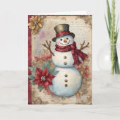 Snowman Junk Journal Pagina Kerst Kaart (Voorkant)