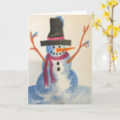 Snowman Kaart (Gele Bloem)
