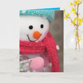 Snowman Kaart (Gele Bloem)