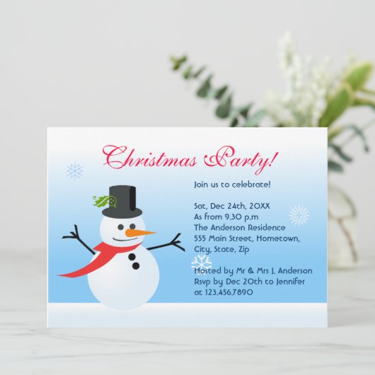 Snowman Kaart (Staand voorkant)