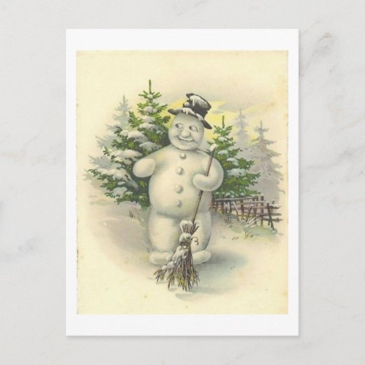  Snowman-kaart voor glimlachen Briefkaart (Voorkant)