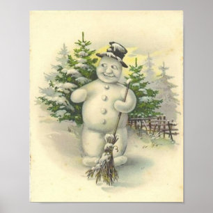  Snowman-kaart voor glimlachen Poster