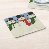 Snowman Kartonnen Onderzetters (Schuin)