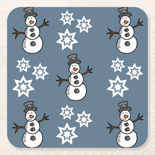 Snowman Kartonnen Onderzetters (Voorkant)