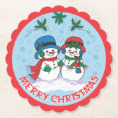Snowman Kartonnen Onderzetters (Voorkant)