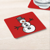 Snowman Kartonnen Onderzetters (Schuin)