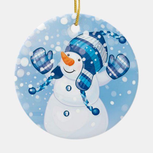 Snowman Keramisch Ornament (Voorkant)